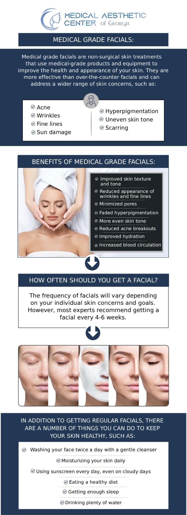 Common questions asked by clients: What is a facial treatment, and what does it include? How do facials benefit the skin compared to an at-home skincare routine? How long does a facial treatment usually take? Are there any side effects such as redness, peeling, or breakouts afterward? For more information, contact us or request an appointment online. We are conveniently located at 1425 Georgia Ave Suite 201C, Macon, GA 31201.